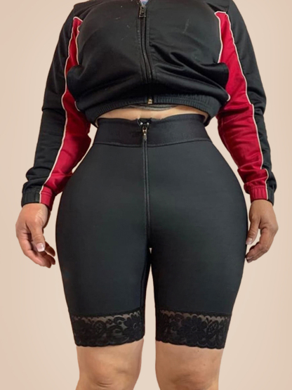 High Waist Zipper Adjustable Butt Lifter Slimming Fajas Lace Push Up Body Shaper 