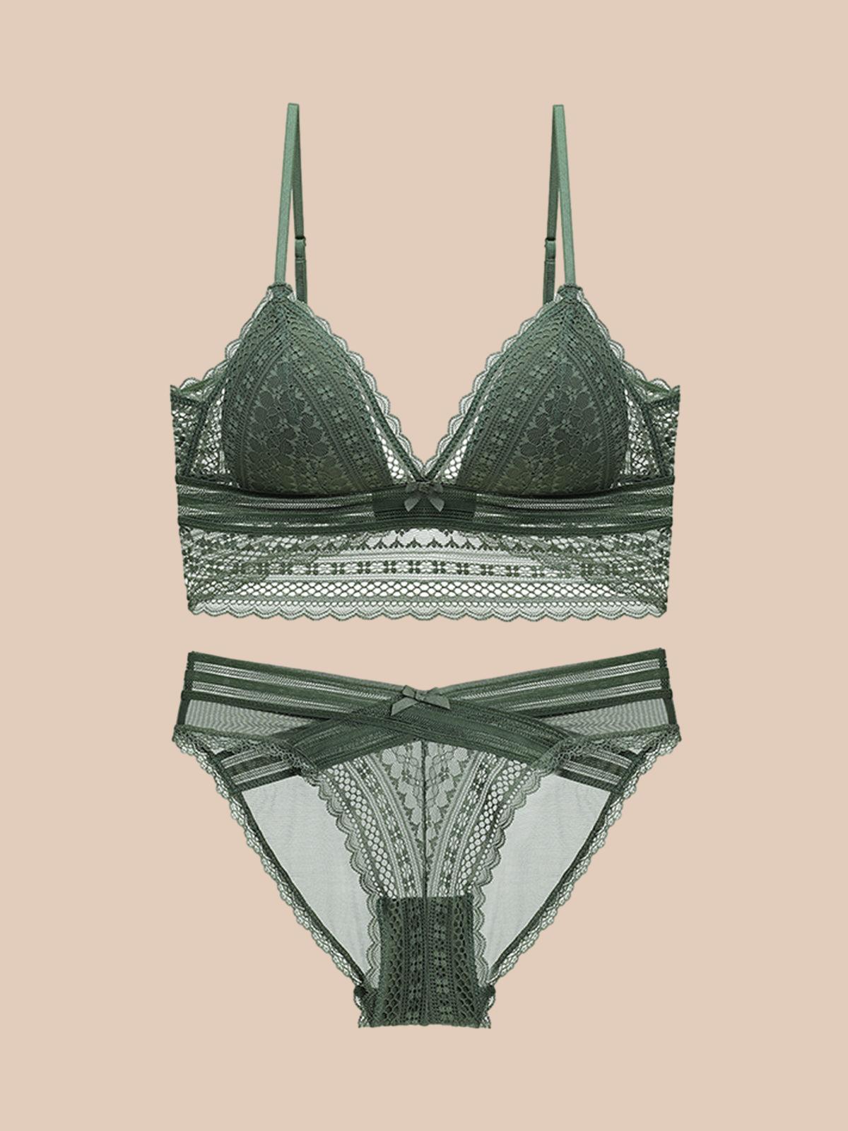 French Lace Lingerie U-Shaped Backless Wireless Bra