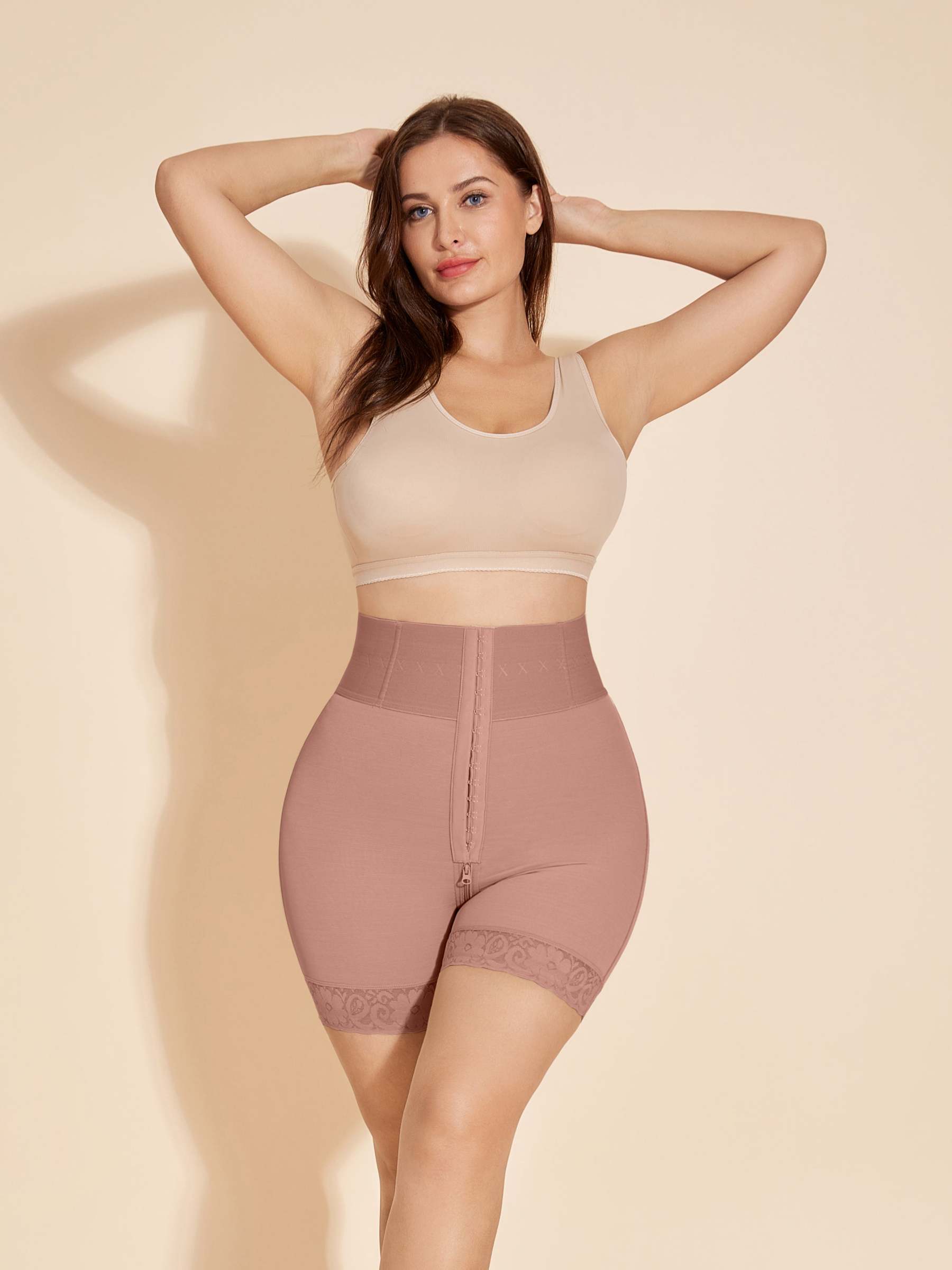 Extra Wide High Waist Shapewear Shorts with Hooks & Tummy Control Shorts
