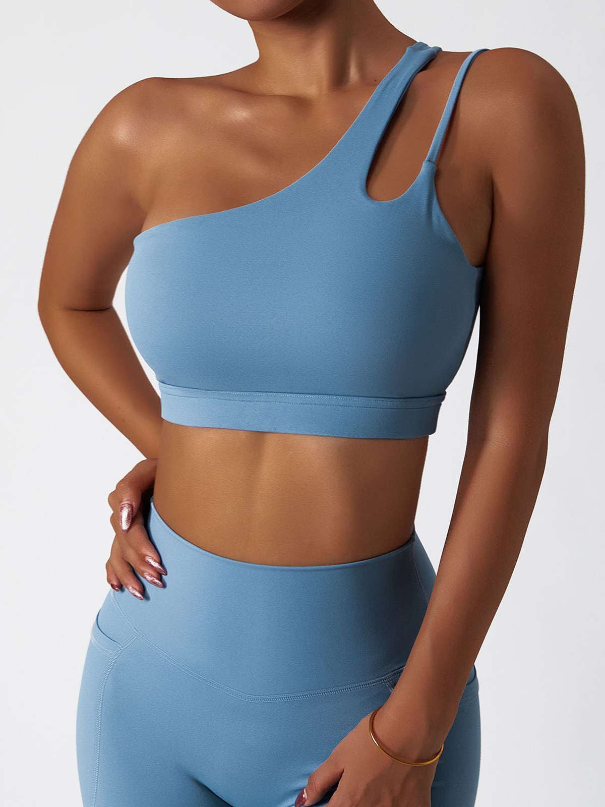 One Shoulder Asymmetrical Sports Bra