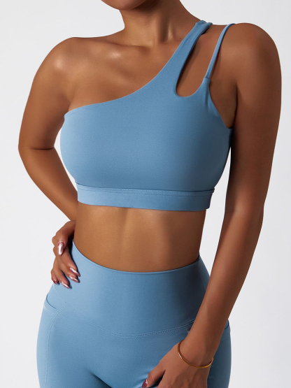 One Shoulder Asymmetrical Sports Bra