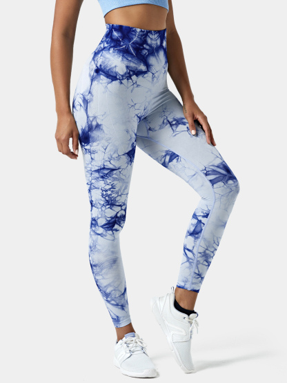 Seamless Flow High Waisted Tie Dye 7/8 Leggings