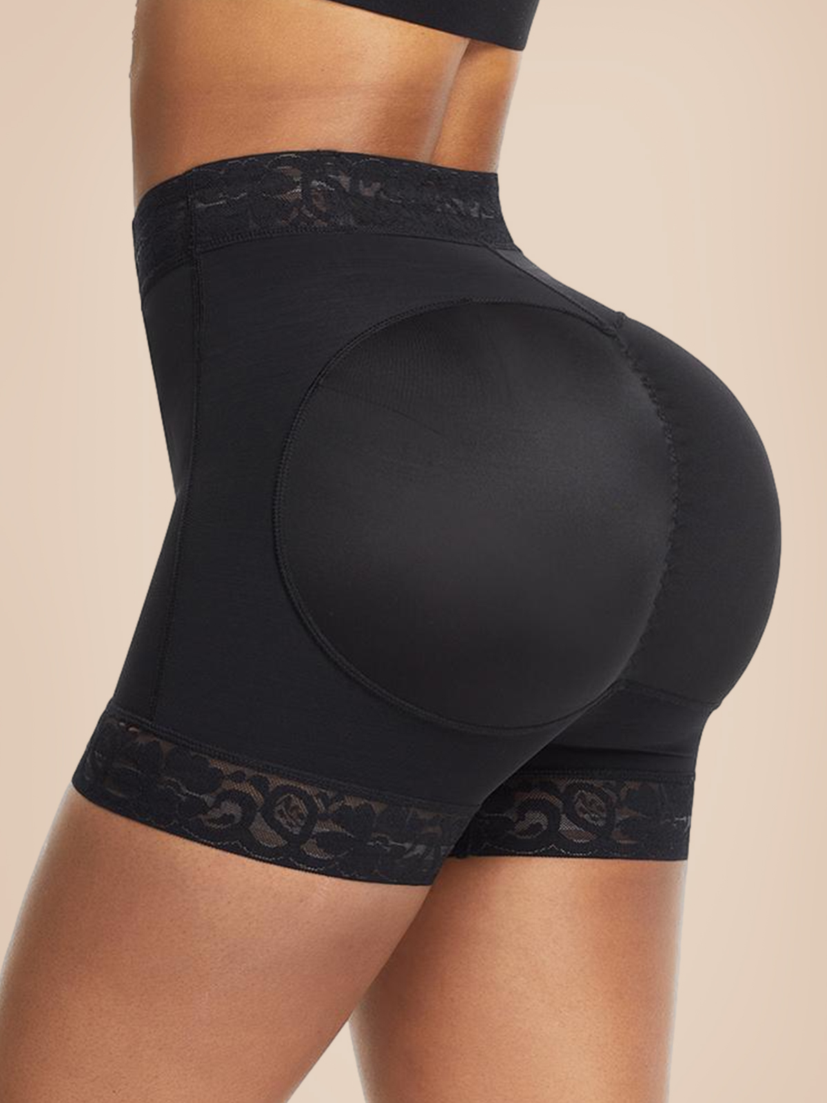 Mid-Waist Shaping Shorts Shapewear Panty With Anti-Rolling Lace Tummy Control Underwear For Women Butt Lifter