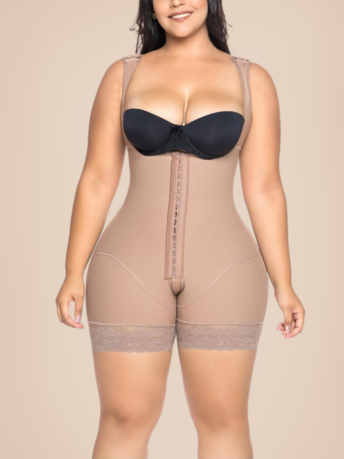 Women's Shapewear HOOK AND EYE CLOSURE Tummy Control  Adjustable Crotch  Open Bust Bodysuit 
