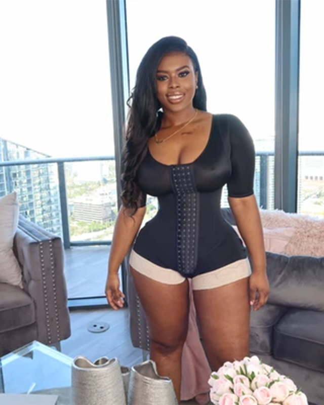 Mid-Sleeve Women Waist Trainer Bodysuit Shapewear Tummy Control Corset Cincher Postpartum Underwear Fitness Body Shaper