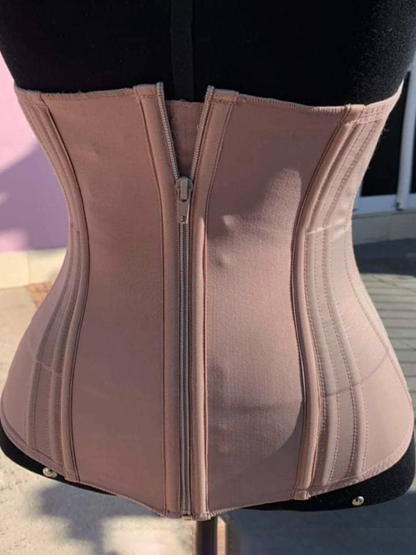 Double Compression Adjustable Zipper Body Sculpting Steel Bone Abdomen Belt Rubber Waist Belt