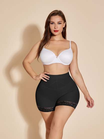 Seamless Butt Lifter Women Slimming Booty Lifting Shorts - Black