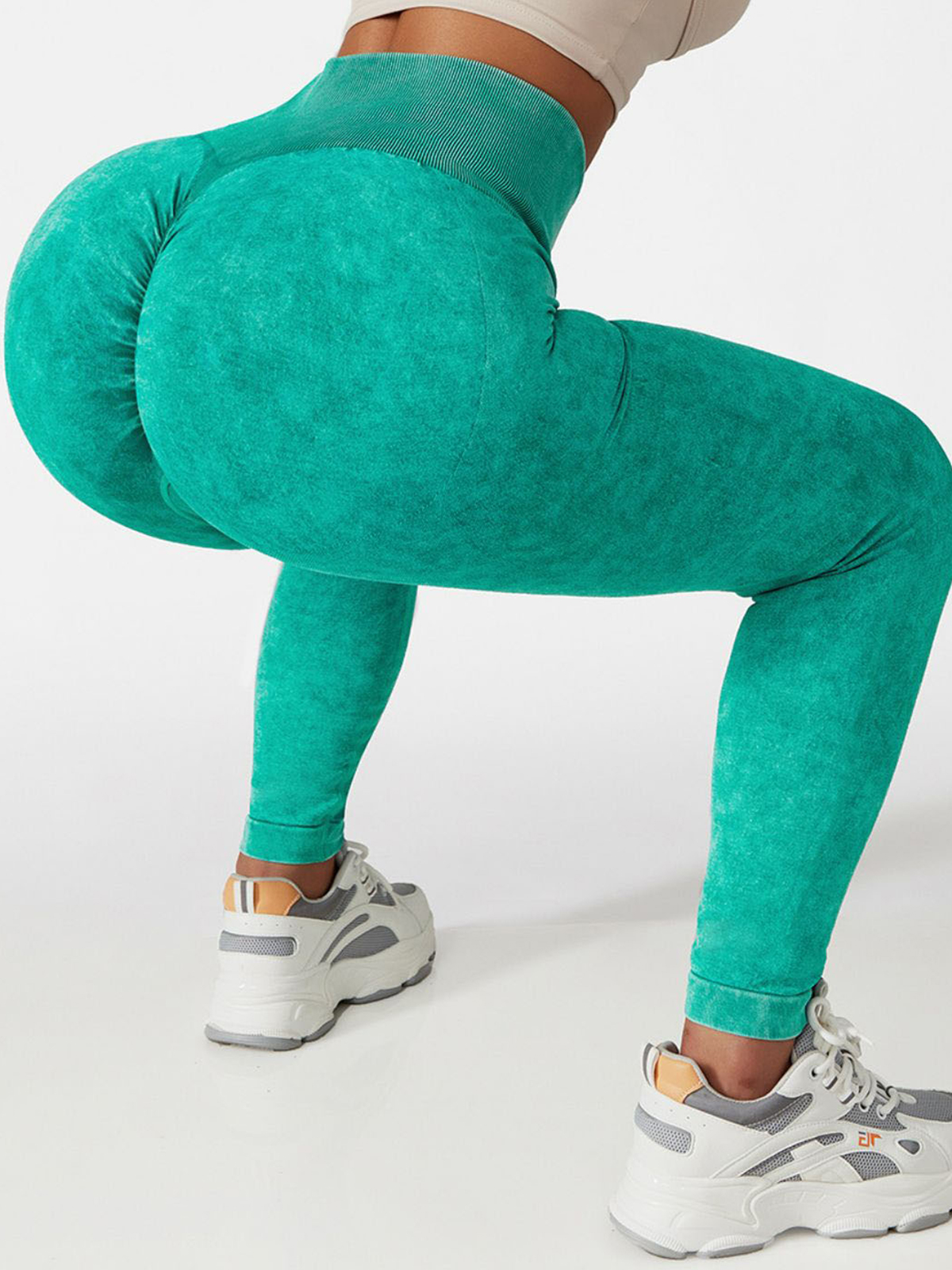 Acid Wash High Waist Sports Leggings