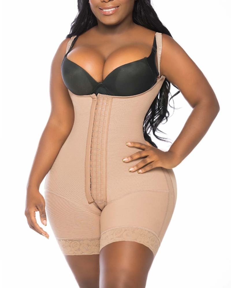 Fajas Colombianas Women's Sleeveless Hook-Eyes Closed Body Shaper