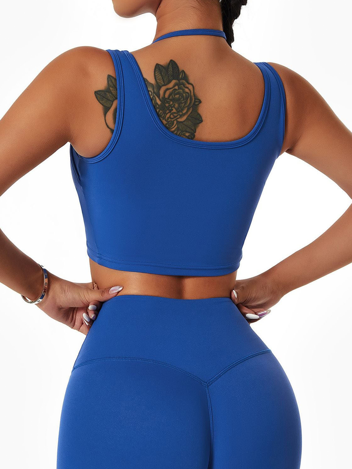 Halter Strap Detailing Tank Tops Built-in Bra