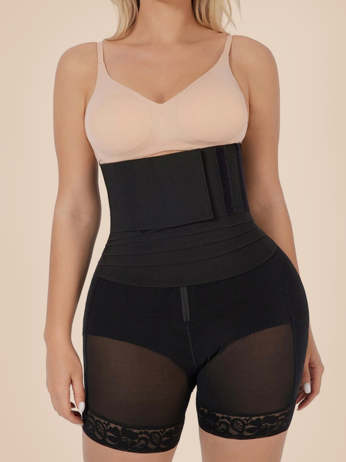 0227 NEW 2 IN 1 GIRDLE LIFT SHORTS AND ADJUSTABLE WAIST BAND.