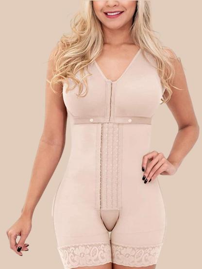Compress Shapewear For Women HOOK AND EYE CLOSURE Adjustable Breast Support Tummy Control Bodysuit Bodyshaper