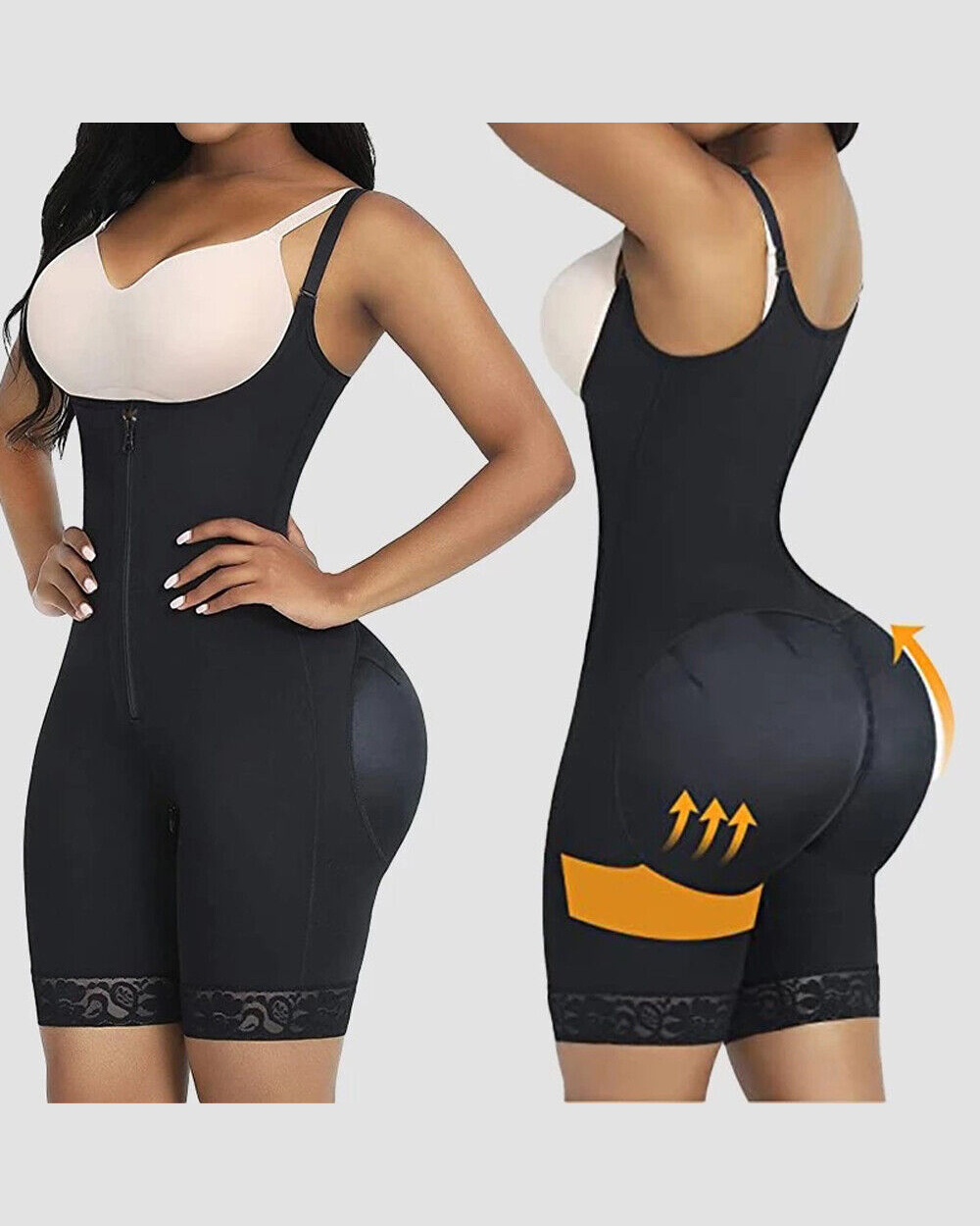 Shapewear for Women Tummy Control Fajas Colombianas Body Shaper for Women Zipper Open Bust Bodysuit Waist Trainer