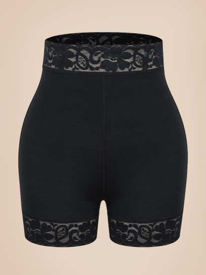 Mid-Waist Shaping Shorts Shapewear Panty With Anti-Rolling Lace Tummy Control Underwear For Women Butt Lifter