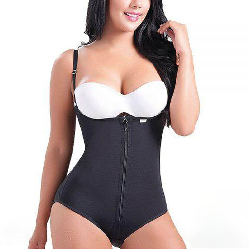 Women Postpartum Body Shaper With Zipper High Waist Cincher Flatten Abdomen Fajas
