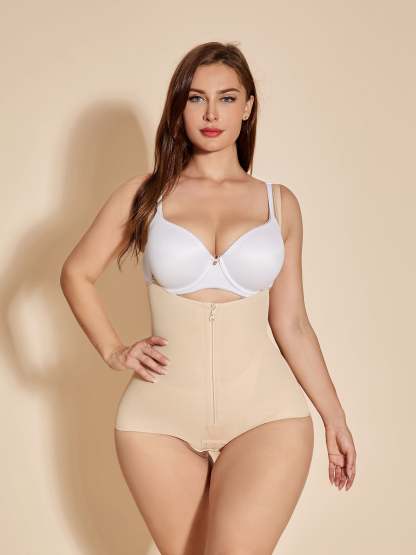 ChicCurve Women Open Bust Bodysuit Low Back Shapewear Tummy Slimming