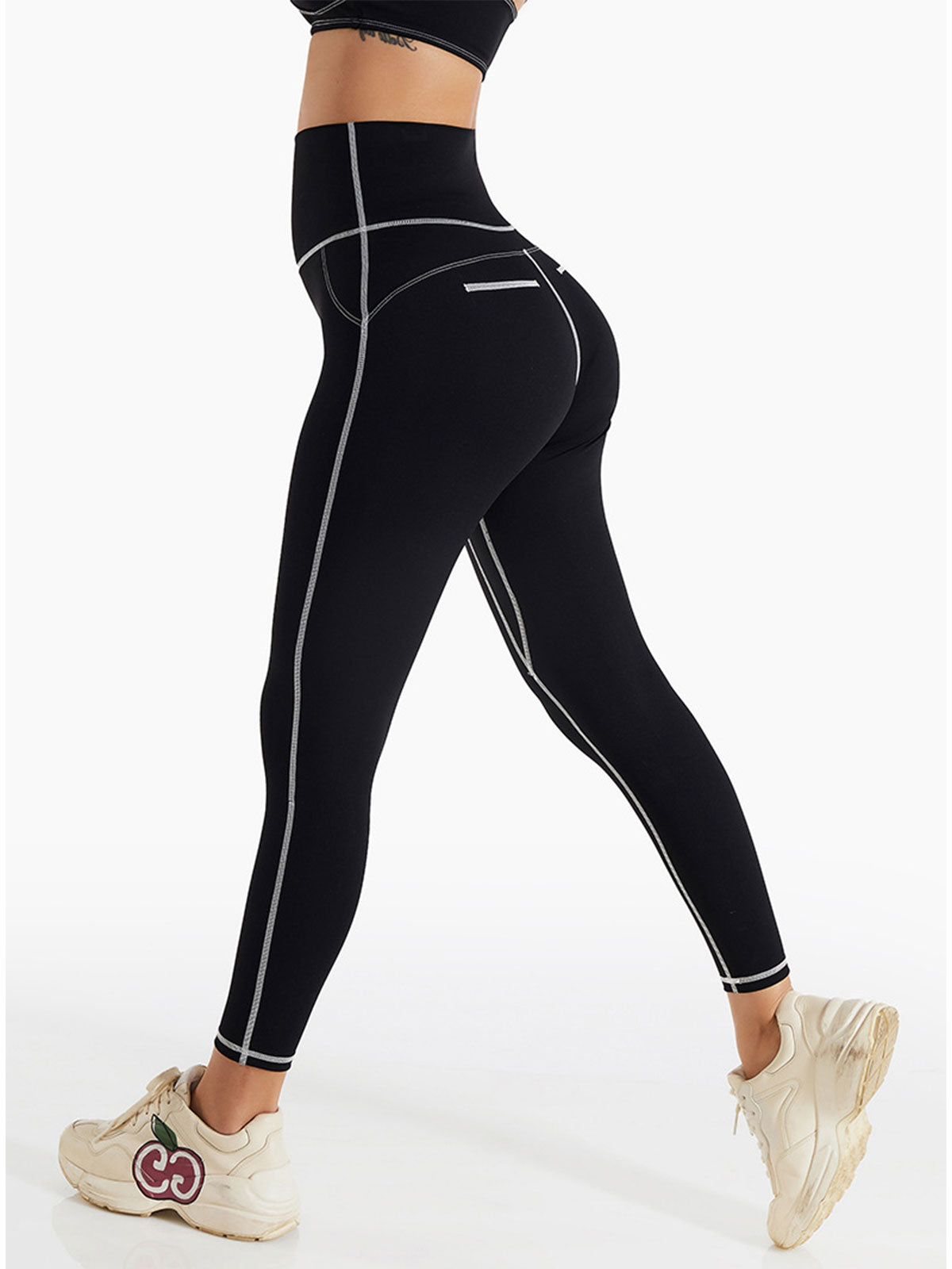 Women's casual high waist yoga pants hip lift fitness pants belly tight sports leggings