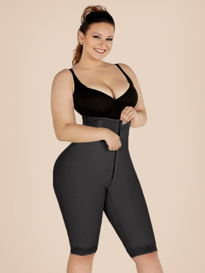 Double Compression High-Waisted Butt Lifting Shorts Knee Short And Lift Buttoks