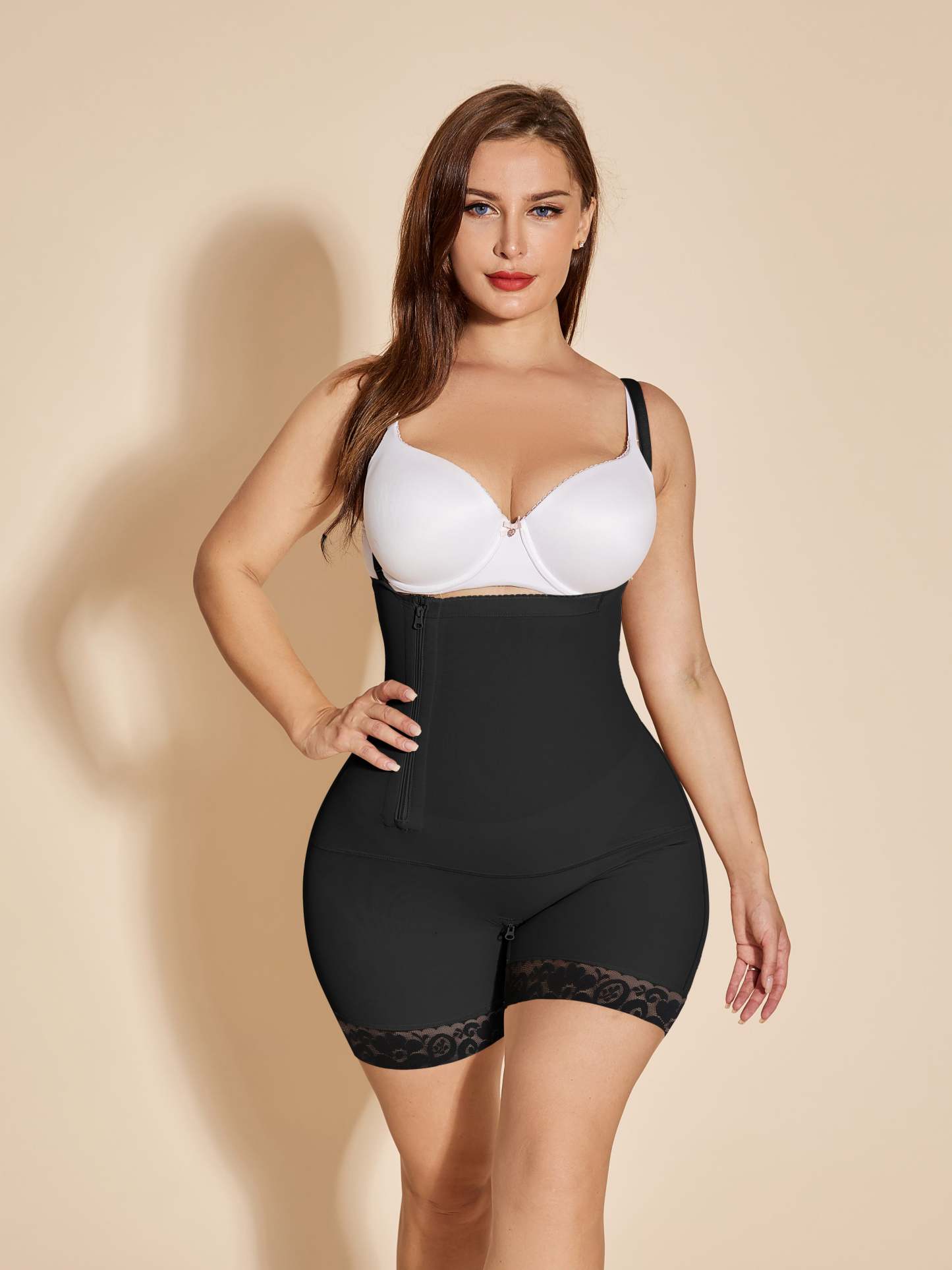 Fajas Colombianas Open Bust Body Shaper High Compression Shapewear Liposuction Compression Postpartum - Black