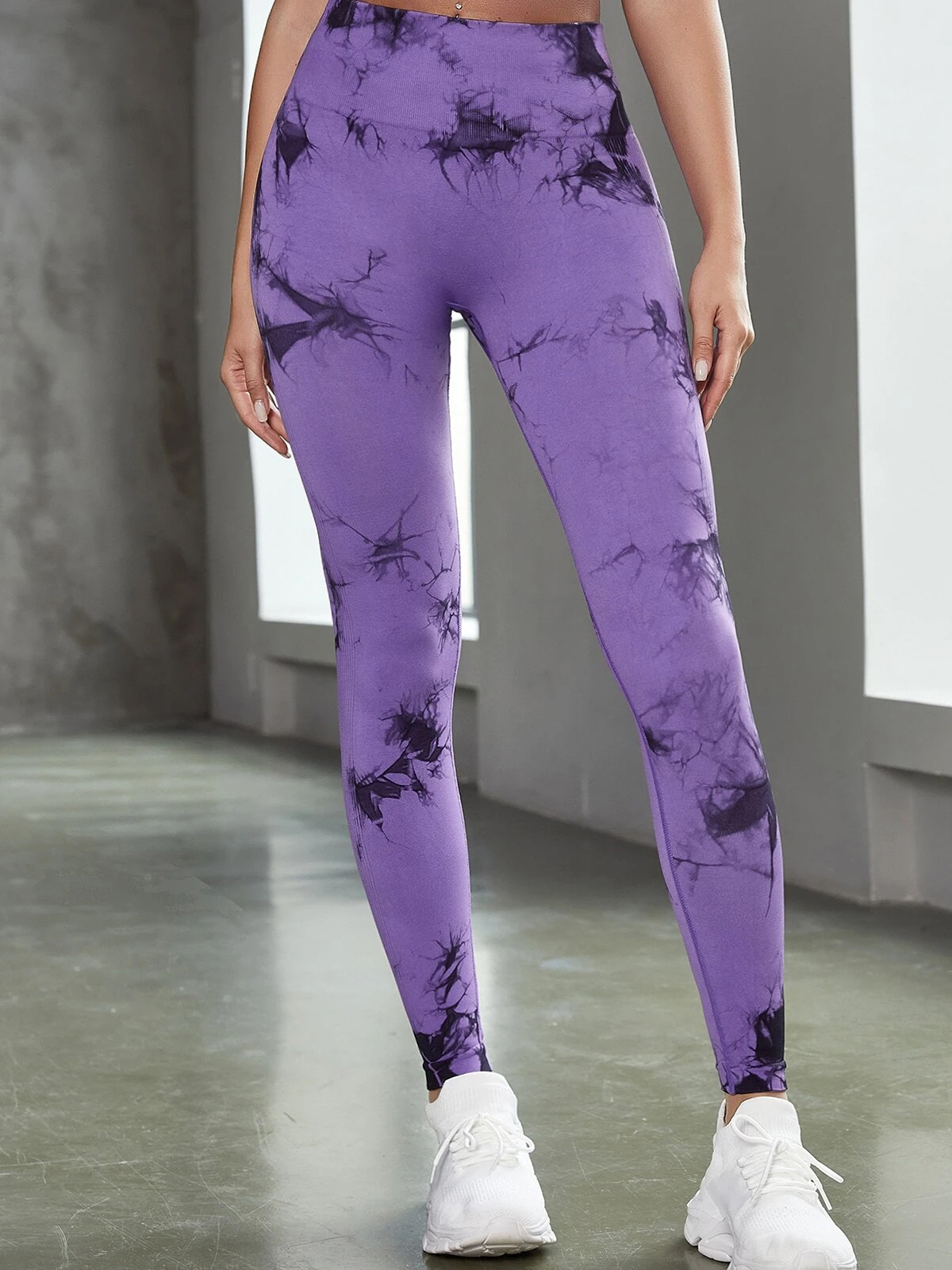 Seamless Wide Band Waist Tie Dye Sports Leggings