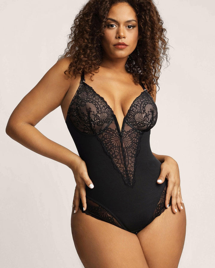 Sexy Lace Deep-V Neck Bodysuits