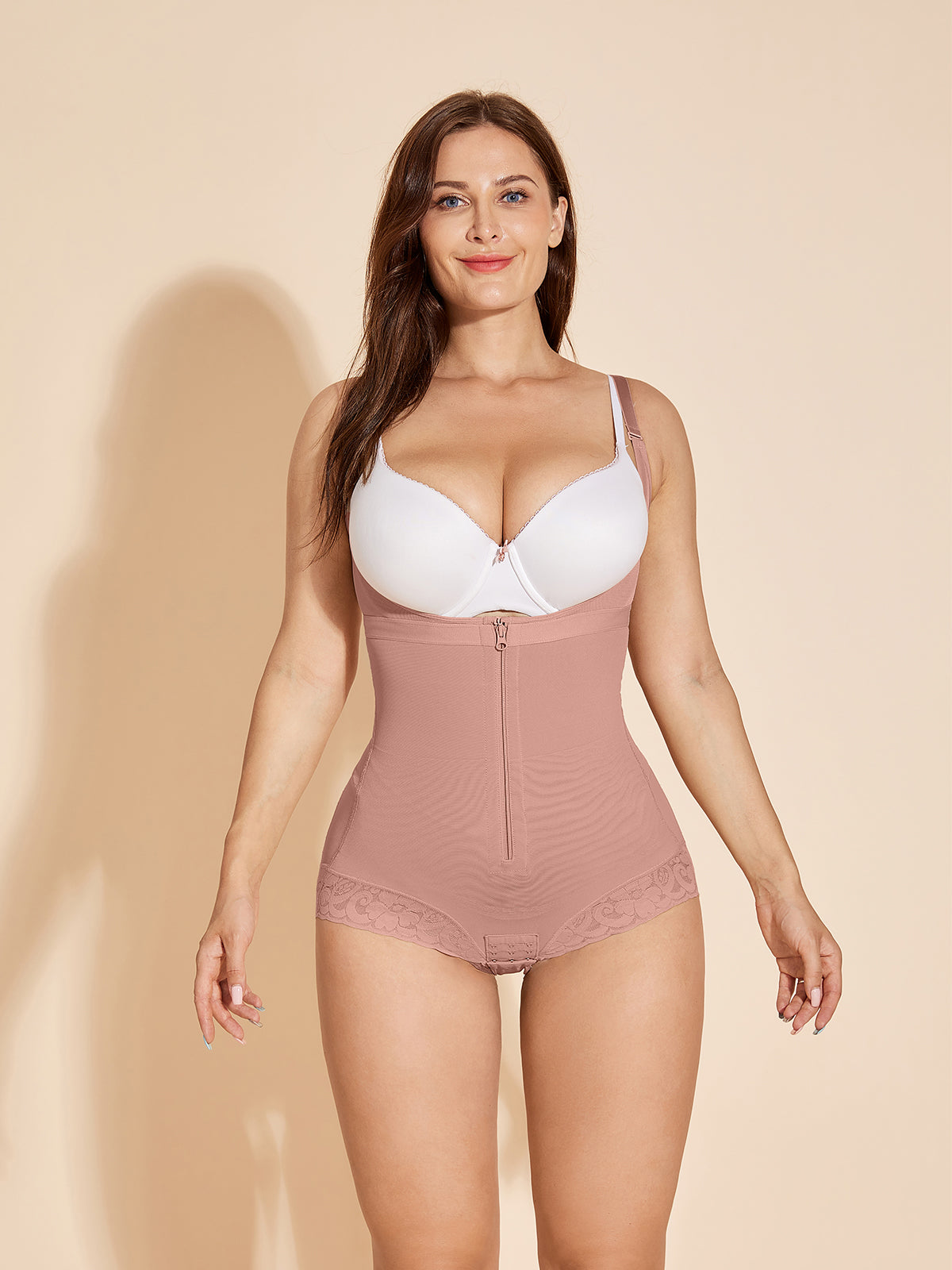 ChicCurve Body Shaper Tummy Control Butt Lifting Shapewear - Rosy Brown