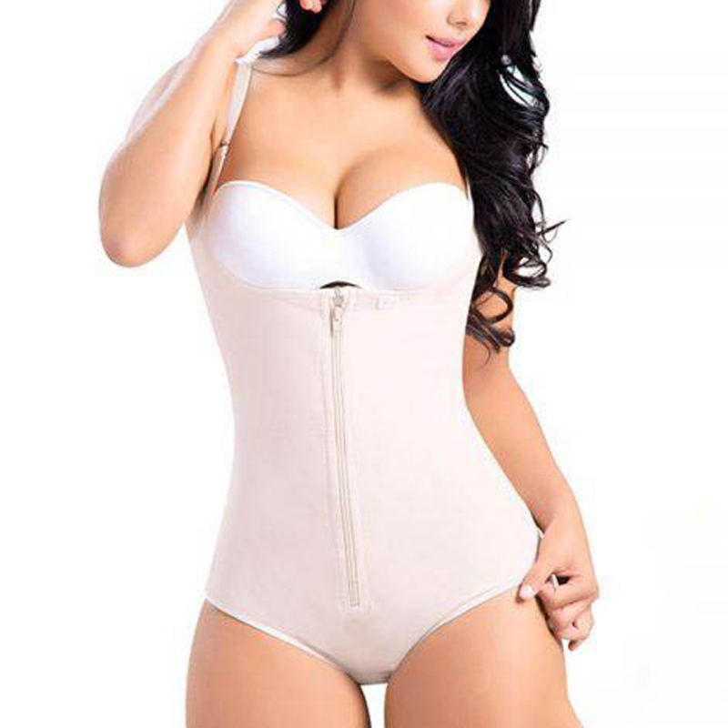 Women Postpartum Body Shaper With Zipper High Waist Cincher Flatten Abdomen Fajas