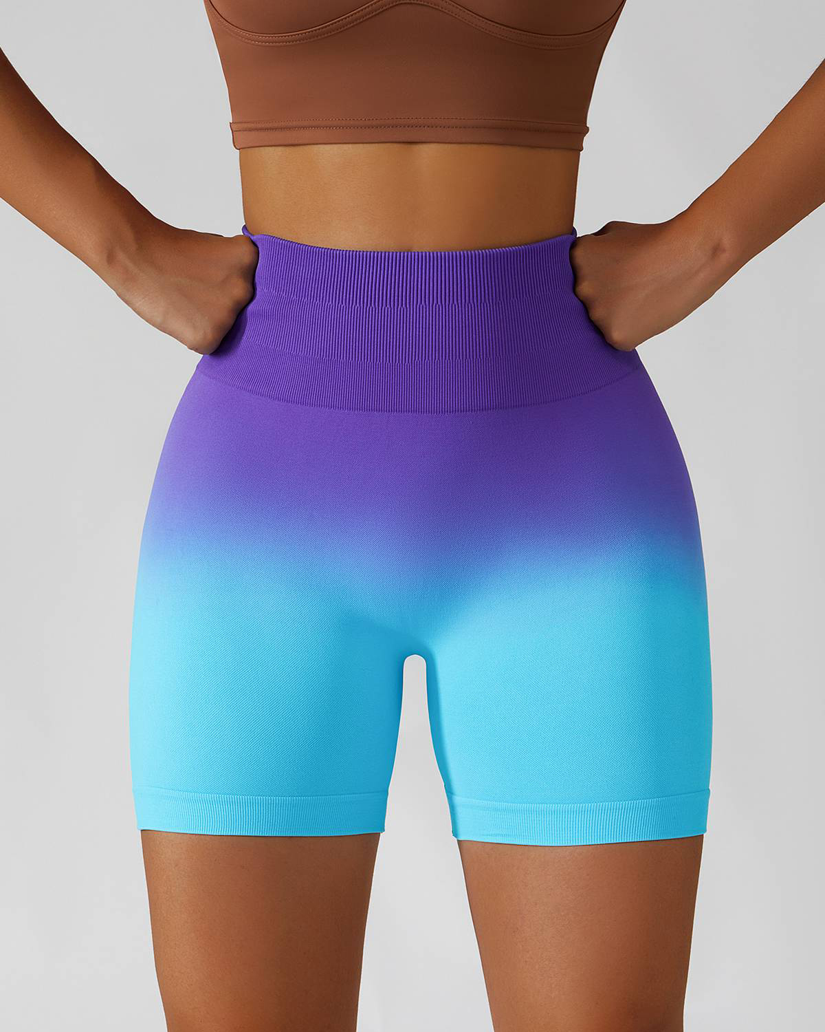 Ombre High-Rise Seamless Scrunch Butt Shorts