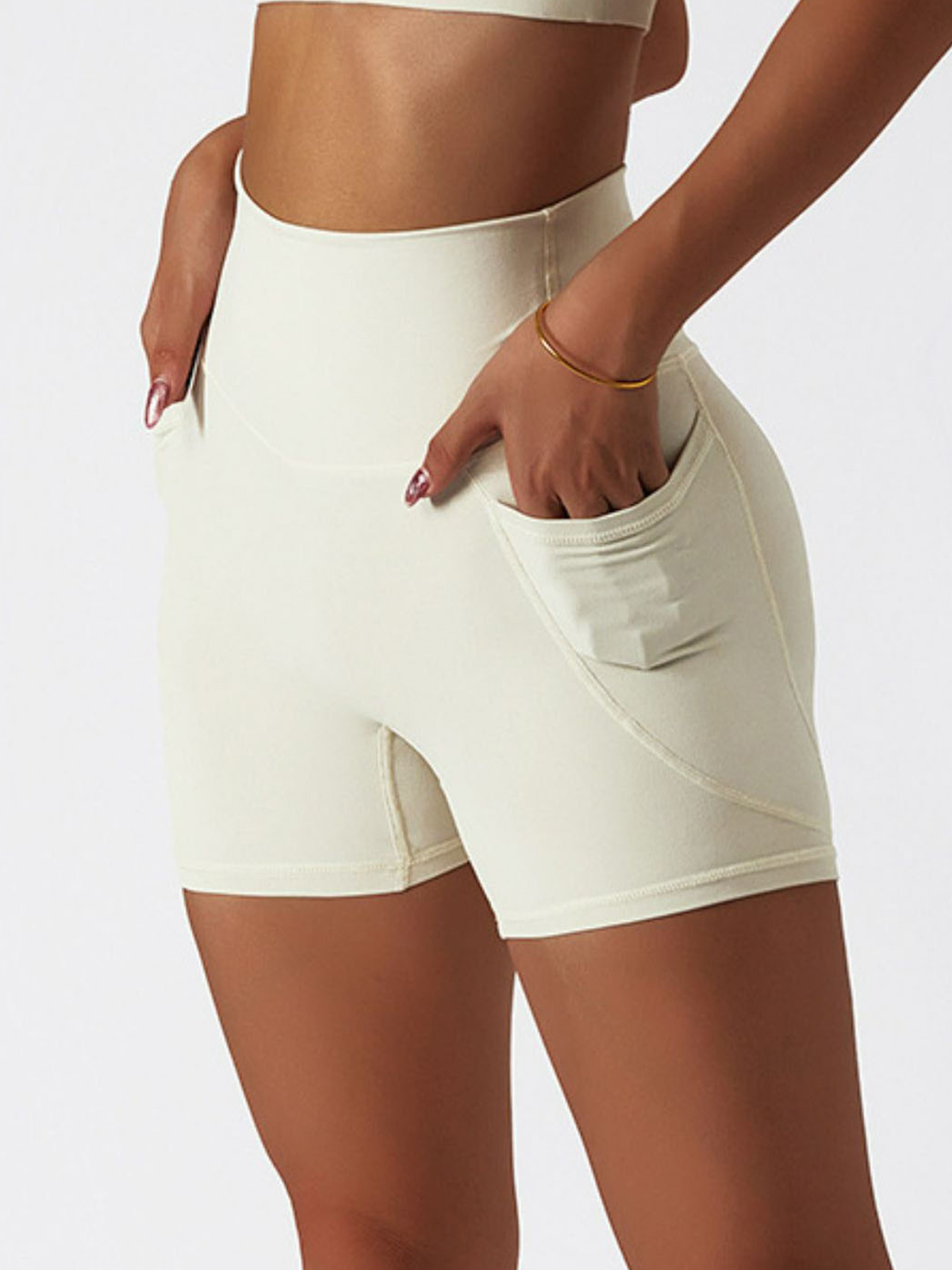 Quick-Dry Biker Shorts with Pockets