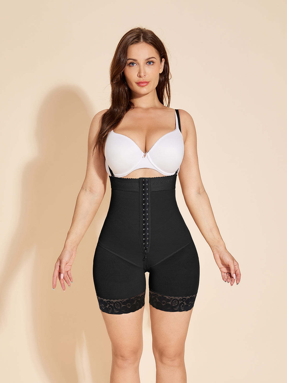 ChicCurve Women's Open Bust Shapewear Corset Bodysuit - Black