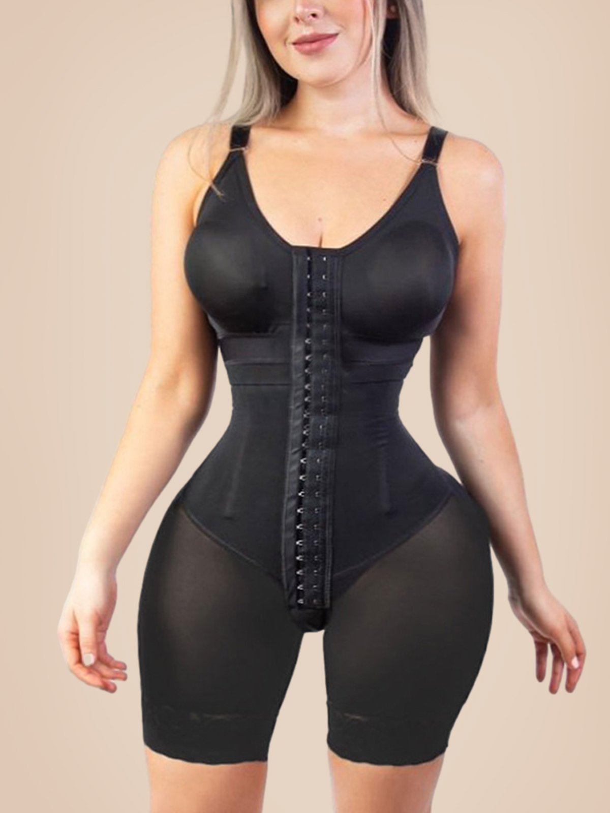Plastic Fish Bone Double Compression Thin Strap With Bra - Classic Colors