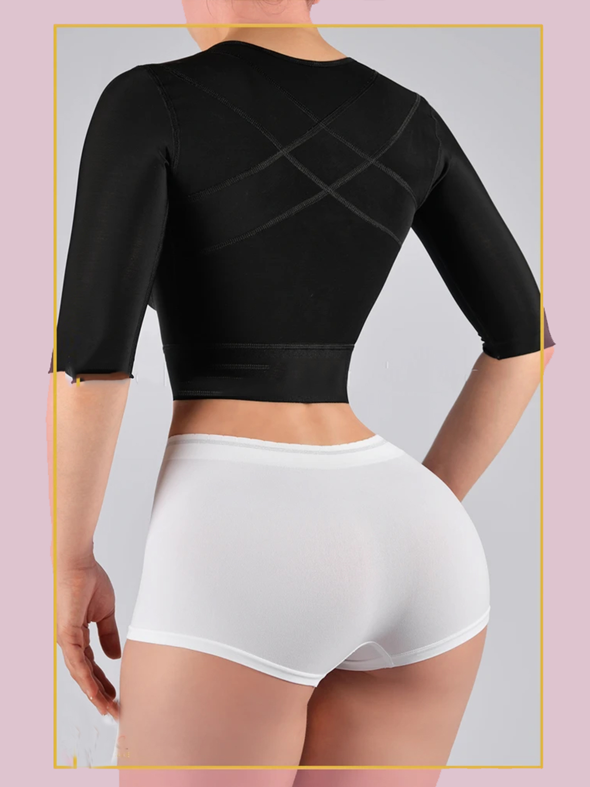 Strapless top with middle sleeve breasted hood