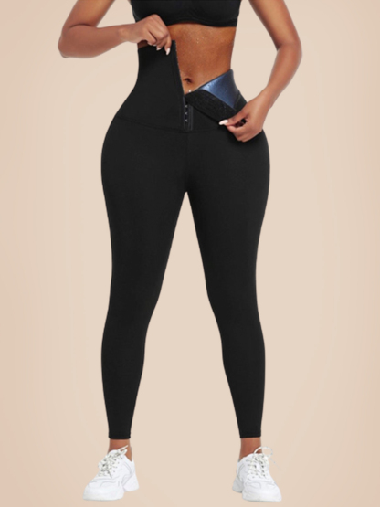 Leggings With Blue Neoprene Tummy Control