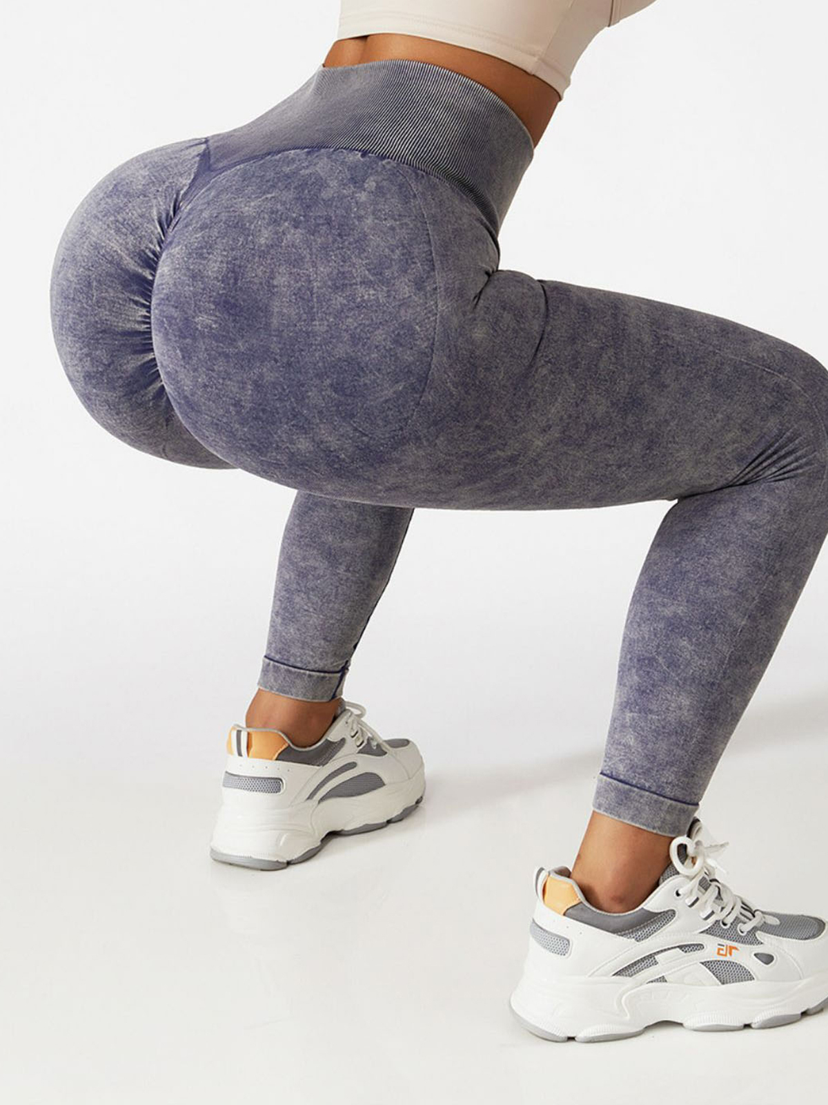 Acid Wash High Waist Sports Leggings