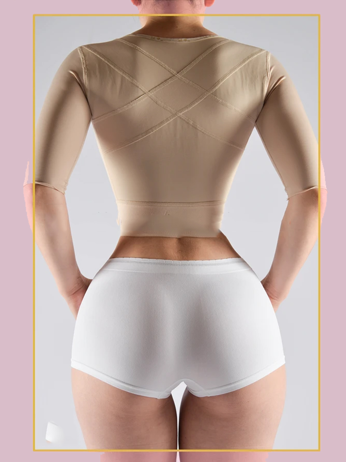 Strapless top with middle sleeve breasted hood