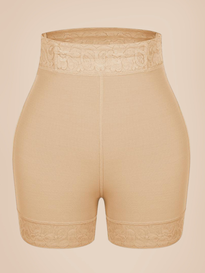 Mid-Waist Shaping Shorts Shapewear Panty With Anti-Rolling Lace Tummy Control Underwear For Women Butt Lifter
