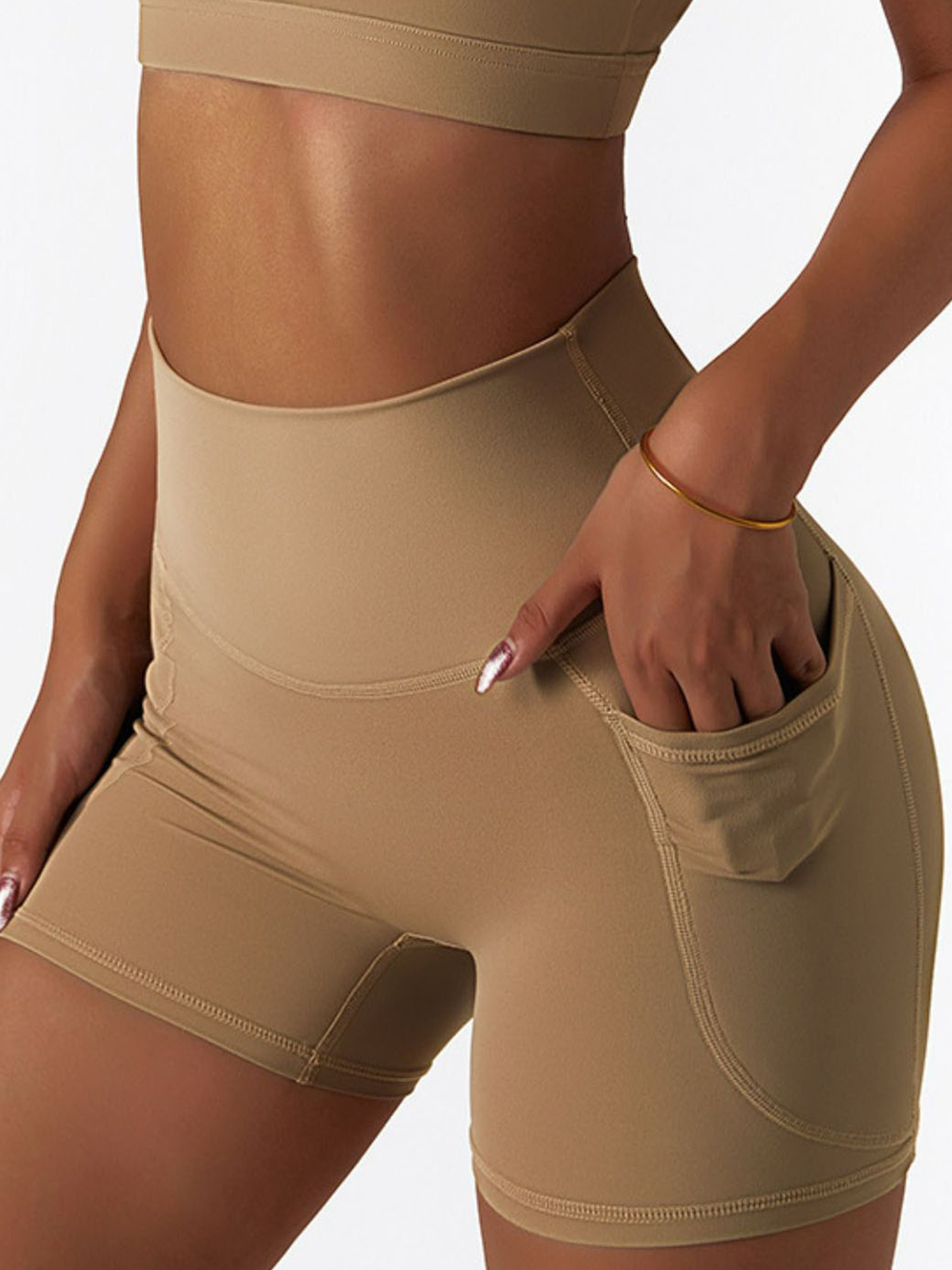 Quick-Dry Biker Shorts with Pockets