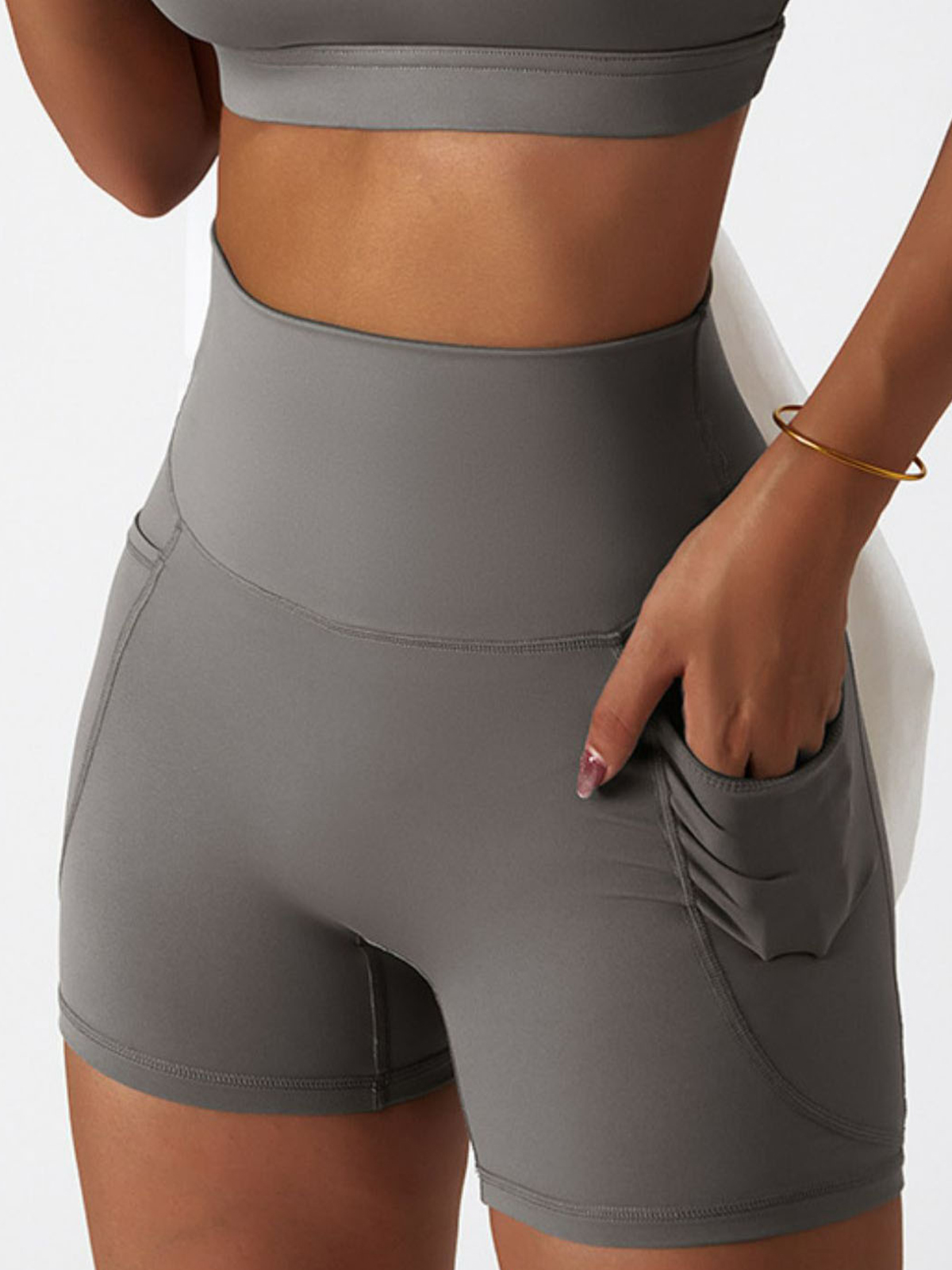 Quick-Dry Biker Shorts with Pockets