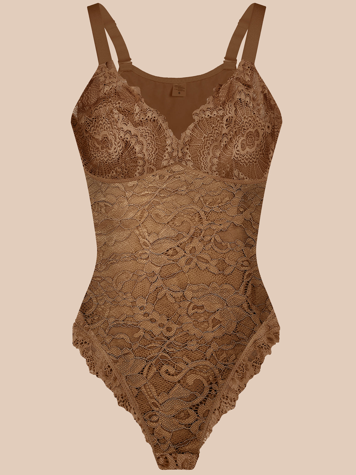 Tummy Control Shapewear Lace Backless Bodysuit Women's V-neck Camisole - Black