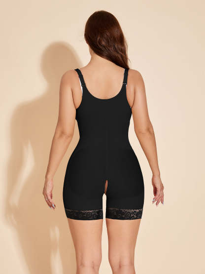 Black Side Zipper Women Lace Body Shaper Shapewear