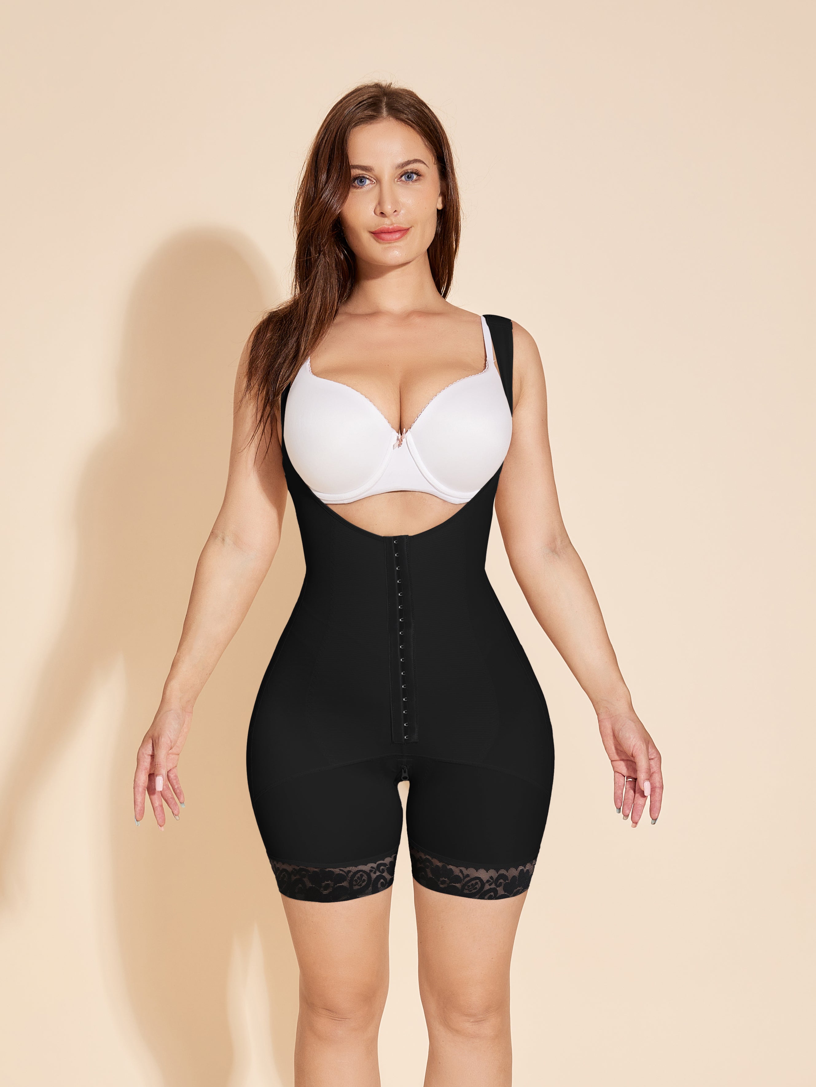 ChicCurve Open Bust Shapewear Tuck Postpartum Wrap Faja with Hook-Eye 