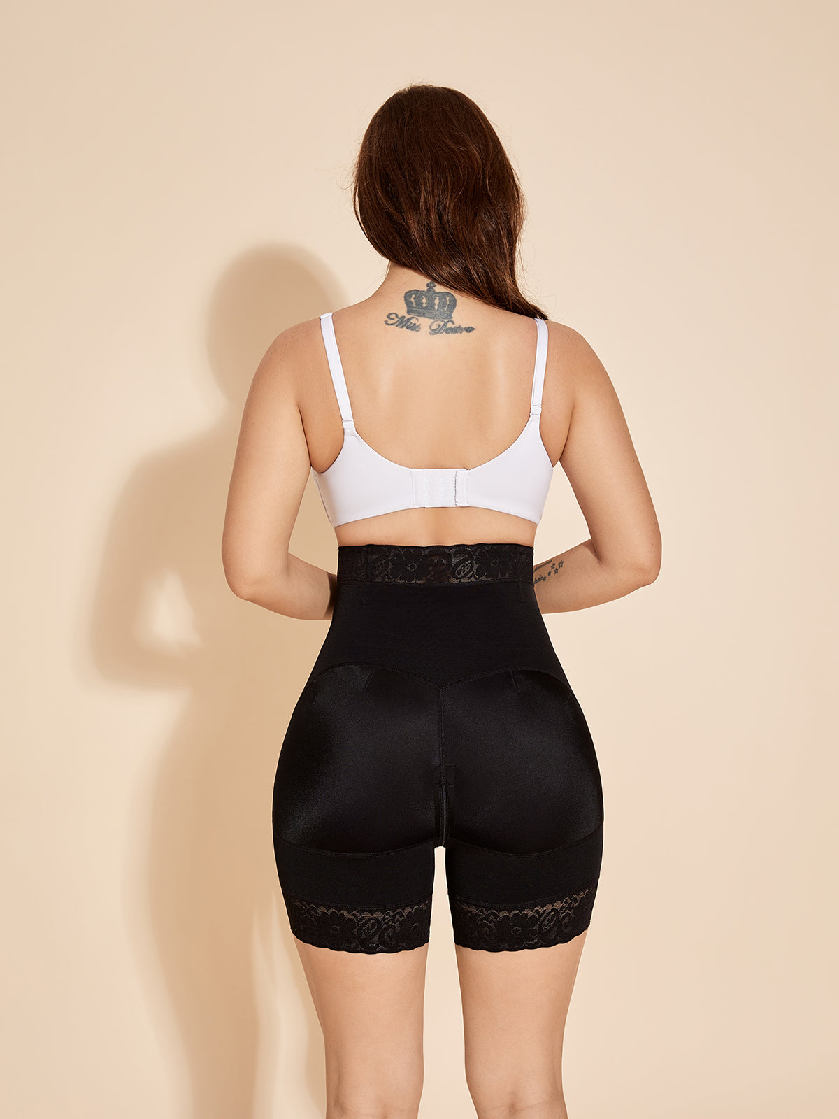 Crotch With Zipper Shapewear Booty Lift Shorts Tummy Control Zippered High Waisted