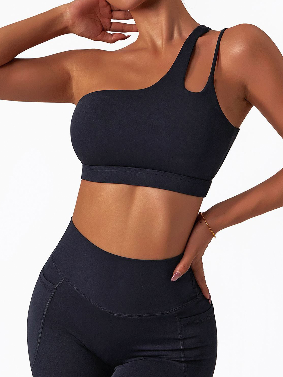 One Shoulder Asymmetrical Sports Bra