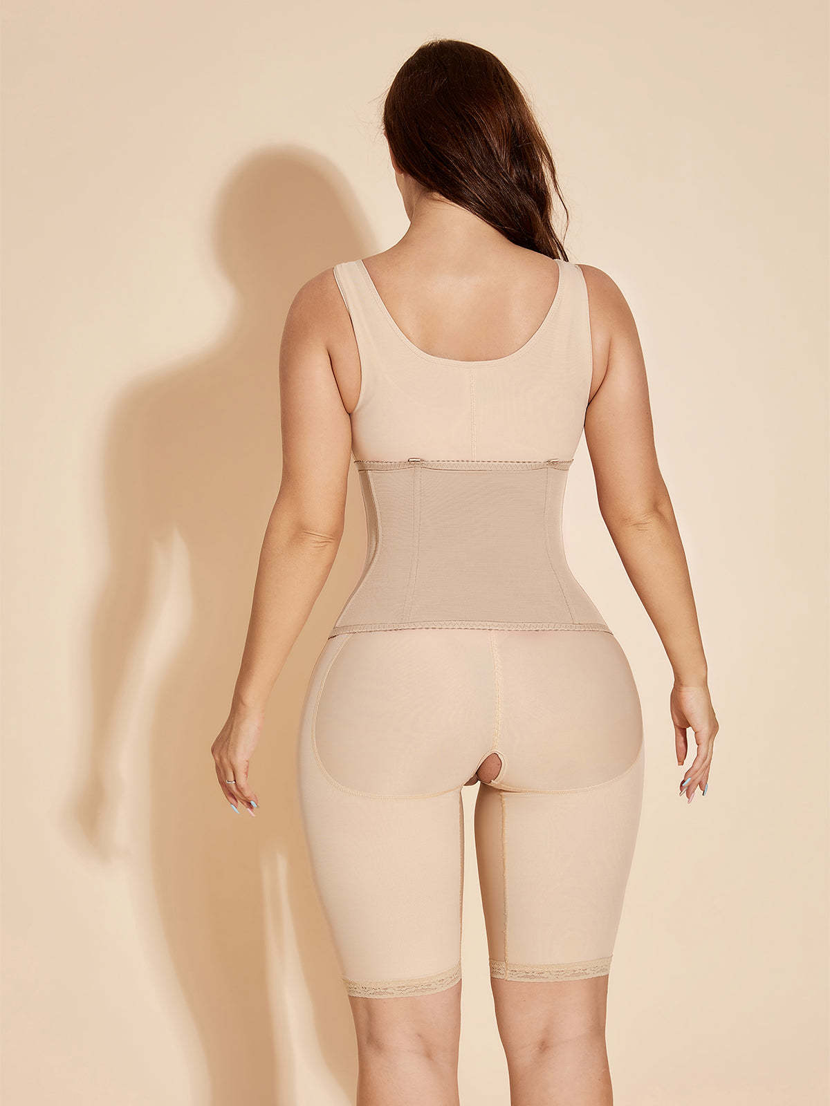 ChicCurve Hook-Eye Corset Waist Trainer Tummy Control Hourglass Curve - Tan