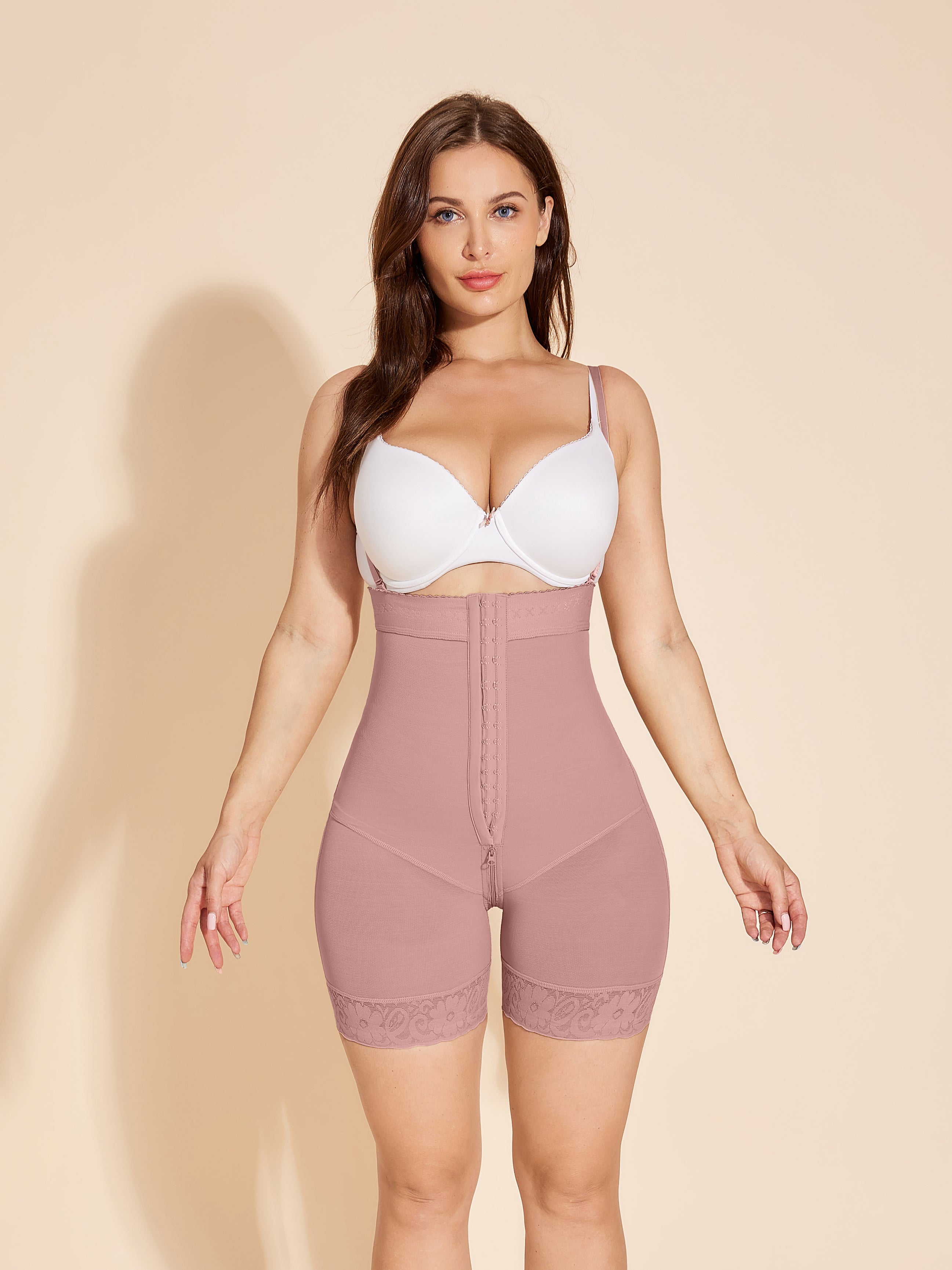 ChicCurve Women's Open Bust Shapewear - RosyBrown