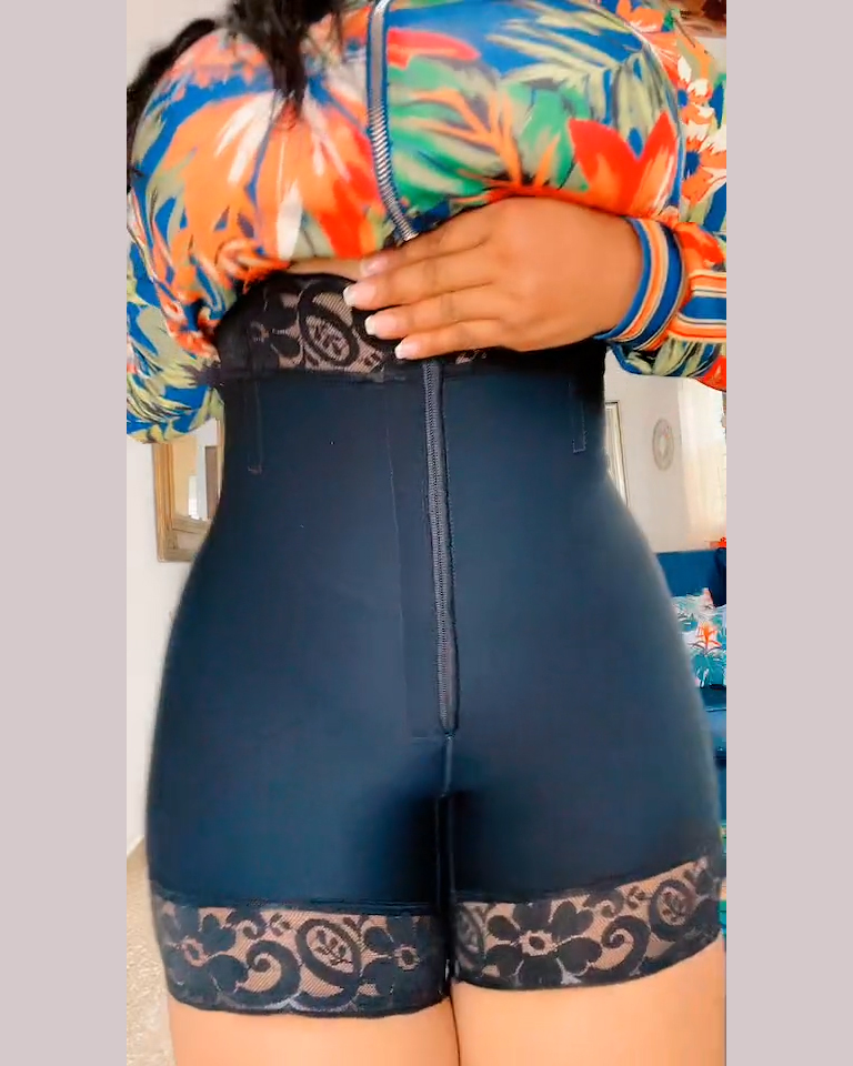 High Waisted Butt Lifter Zipper Shaping Short