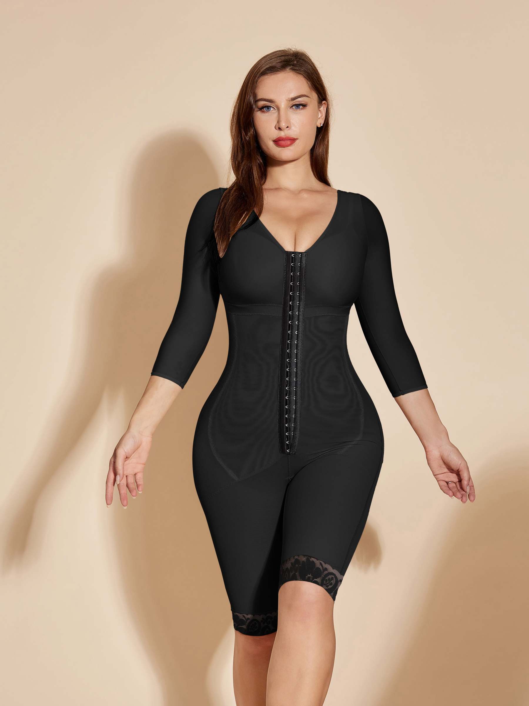 Black Long Sleeve Fajas Colombianas Full Body Shapewear | Shapewear Bodysuit