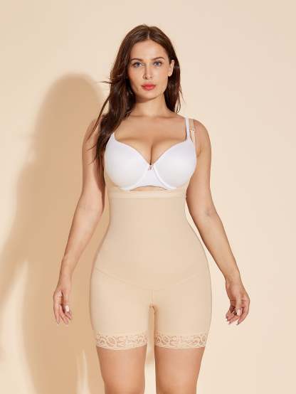 Seamless Shapewear for Women Open Bust Slimming Bodysuit - Tan