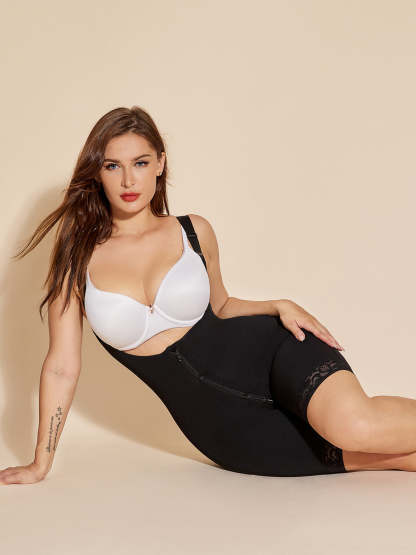 ChicCurve Fajas Colombianas Zipper Open Bust Butt lift Bodysuit 