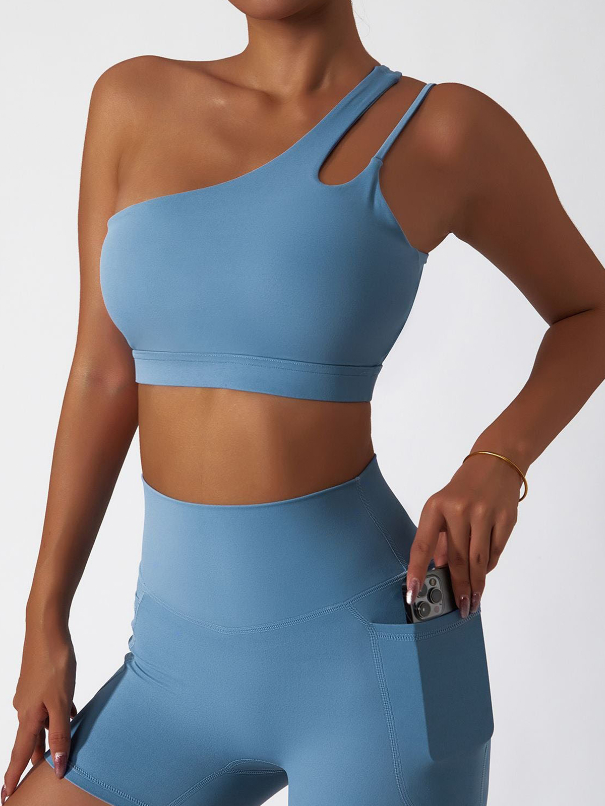 One Shoulder Asymmetrical Sports Bra